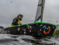 Der erste Regatta-Auftritt für den Eco-Opti von Khulula fand auf der Hamburger Binnenalster statt