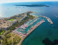 The Port Canto in Cannes. Sailing yachts and catamarans are exhibited here during the trade fair