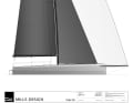 A substantial sail plan. The sail area when sailing close-hauled is 42.70 square metres, comprising a genoa and a square-headed mainsail.
