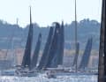 Yachting in all its facets: In front of Saint-Tropez' Portalet Tower, over 200 yachts in 14 groups crossed the spectator-friendly starting line.