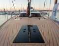 The foredeck of the Contest 50 CS is flush, as are the hatches