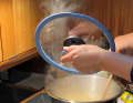 The handles on the lids sit comfortably in the hand and can be folded flat for storage