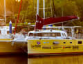 He sailed the crossing on a Galileo 41, an aluminium catamaran from France.