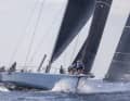 ... the wind whipped across the future America's Cup area at 20 knots. Here "Leopard 3", which celebrated a comeback victory in Maxi 1 after breaking its boom and moved up to second place overall.