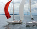 Forti contrasti: Spinnaker, bordo libero piatto e scafo IOR contro gennaker, molto volume e orientamento ORC del nuovo Dehler.