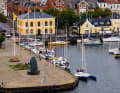 Dreh- und Angelpunkt: der Hafen von Nyborg.