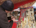 Fine sanding is then carried out with sandpaper, 80 grit or finer. Sanding attachments for the drill can also be used
