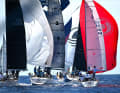Due to the many classes sailing on similar courses, it was sometimes tight at the leeward buoy.