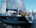 He sails an X-37, the smallest boat in the field;