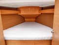 Dufour 350: The largest berth in the foredeck: over two metres long and 1.86 metres wide. Two adults can rest comfortably here