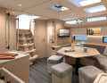 Three or four cabins with en-suite bathrooms can be added below deck