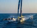 The boats are sailed very upright on the foils