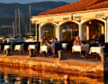 The "Zal" restaurant in the harbour of Klimno, sheltered from the bora.
