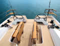 Free passage in the cockpit. The table is divided for this purpose. The roofs can be widened to form a sun lounger
