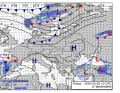 La mappa delle previsioni per venerdì.
