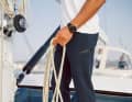 The sailing trousers from the Explorer series in navy.