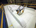 Nautor uses the milled foam blank, from which the deck mould will later be made, to finalise the position and dimensions of the steering positions