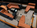 The steering columns are built relatively far forward into the cockpit. This leaves plenty of space aft for enjoyment and relaxation.