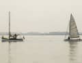 The wind has run out of steam. On the Elbe, under engine and under tow into the harbour