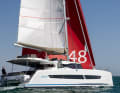 Despite the lounge deck on the flybridge, the sail plan remains a reasonable size. The new FP performs particularly well under gennaker.