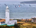 The Hurst Point lighthouse marks the narrow exit from the Solent into the English Channel.