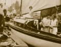 L'équipage du « Strolch » en 1929, lors d'une chasse au renard à Borstel.
