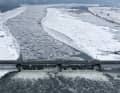 Large ice floes can be seen near Geesthacht on the Elbe.