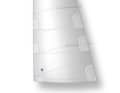 Horizontal: The fabric is used in horizontal panels. A simple cut that is widely used on cruising yachts. Disadvantage: The cloth, which stretches less in the shooting direction, only absorbs the forces parallel to the leech well
