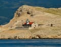 A landscape shaped by the Bora wind at the lighthouse on the island of Prvić.