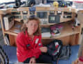 The Frenchwoman navigating her racing yacht.