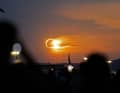 The solar eclipse, photographed from the beach at Arenal in Llucmajor.