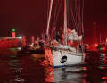 Crossing the finish line in the famous canal of Les Sables-d'Olonne, where many sailing heroes have already been bid farewell and not all have been welcomed back.