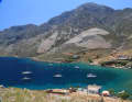 La baie de Palionisos, sur le côté est de l'île de Kalymnos, au nord de Kos.