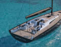 The ship in the race version. The hull and deck remain the same, only the layout changes