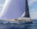 Il GS65 LC del Cantiere del Pardo sotto gennaker: grande superficie velica, linee sottili e tanto spazio in coperta per lunghe crociere.