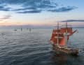 Rarely has there been so much space for a traditional sailing ship as in this picture ...