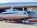 HH 44: Highly innovative cat, which strictly speaking remains just under the 45-foot limit. However, the HH 44 actually offers more space on and below deck than many larger multihulls thanks to its fold-out bathing platforms. Optionally available with diesel-electric drive, as a long-distance version or, as shown here, as a performance cat with carbon centreboards. Chic, functional interior design that is also variable. Length 13.41 m; width 7.50; draught 1.10-3.00 m, weight 9.4 t; sail area 125.3 m2, sail carrying capacity 5.3; ex shipyard price: 1,045,590 euros