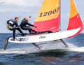 The gusts meant the crews had to remain constantly alert. In the Hobie 16, Ulf Hahn and Katrin Wiese-Dohse managed to move into first place.