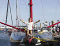 Skipper Kojiro Shiraishi bei der Taufe. Die Vendée 2028 wird seine vierte.