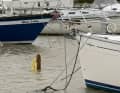 Not the best choice: floating lines with a large bowline at the neighbouring jetty