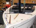 Typical daysailer. Flat deck, hardly any cabin superstructure, slim lines