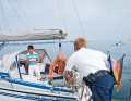 Die Yachtkontrollen auf See und in der Schleusenkammer des Nord-Ostsee-Kanals verlaufen reibungslos. Die Skipper kooperieren unaufgeregt