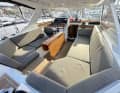 The deep, fully covered central cockpit is a hallmark of Amel yachts.