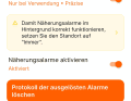 Kaum ist die App aktiviert ertönt der erste Alarm, der Annäherungsalarm lässt sich einstellen.