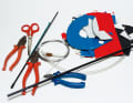 Tools and materials required: various pliers, wire, scraps of fabric, a rod, copper wire and a plastic tube