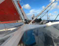 "Macsf" skipper Isabelle Joschke at work on deck