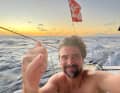 Boris Herrmann after the start on "Malizia - Seaexplorer"