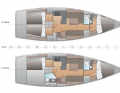 The J/40 is available in two versions - as a two-cabin version with two heads and a large locker to starboard or as a three-cabin version with just one bathroom in the passageway to the foredeck