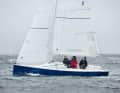 Despite the ice and cold: the prototype of the J/7 during the first tests in Newport, USA.