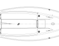 A small bathing platform is separated from the cockpit at the stern. A special detail.